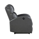 Power Reclining Chair 1pc Gray Faux Leather Upholstered Modern Contemporary Power Motion Reclining B011P233933