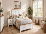 Queen Size Farmhouse Metal Bed Frame, Platform Bed , Mattress Foundation with Wood Support Slats, No W636P566647