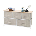 ZUN 2-Tier Wide Closet Dresser, Nursery Dresser Tower With 5 Easy Pull Fabric Drawers And Metal Frame, 83038554