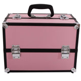 ZUN SM-2083 Aluminum Alloy Makeup Train Case Jewelry Box Organizer Pink 83925841