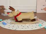 Kids Ride-On Rocking Horse Toy with Lullaby Song,Moose Rocking Toy with Hand Puppets and Safety Belt W3723P374142