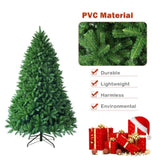 5FT Artificial Green Christmas Tree - 600 Realistic PVC Tips, Hinged Design, Sturdy Metal Stand 67073988