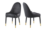 ZUN Modern Leather Dining Chair Set of 2, Upholstered Dining Chair, Legs with Black Plastic Tube Plug 18425894