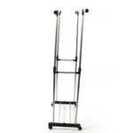 ZUN Dual-bar Vertically & Horizontally-stretching Stand Clothes Rack with Shoe Shelf Silver 76841905