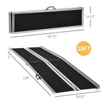 ZUN 10' Threshold Ramp,Portable Wheelchair Ramp,Carpeted Foldable Handicap Ramp, 06003975