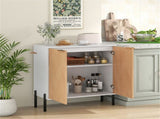 Elegant 2-Door Cupboard Cabinet, Suitable for Kitchen/Dining Room/Entryway, Easy to Organize-White 64763320