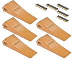 5Pcs 230SP Casting Bucket Teeth & TF23P Flex Pins Fits for Backhoe Skid Steer Loader 13799251