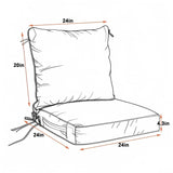 2 PCS Set 24x24 in Outdoor Deep Seat Cushion- Waterproof Fade-Resistant Patio Furniture Cushions 15381151