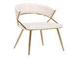 Jie Glam Dining Chair in Gold Steel and Cream Velvet by - Set of 2 B202P223581