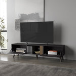 ZUN Dragon Tv Stand with 2 Doors and Open Storage, Wengue B128P263715