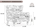 Modern Accent with Retro Wood Legs, Comfy Upholstered Armchair, Floral Design Single Sofa 85056044
