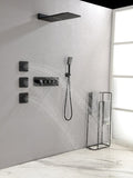 Wall Mounted Waterfall Rain Shower System With 3 Body Sprays & Handheld Shower TH-78109-MB