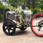 ZUN Camouflage Foldable Bicycle Trailer Bike Trailer for Camping Pet Dog Cat Luggage Carry 97660378