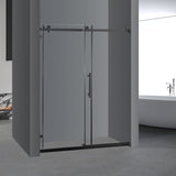 ZUN Frameless Sliding Glass Shower Doors 60" Width x 76"Height with 3/8" Clear Tempered Glass, W1675113148