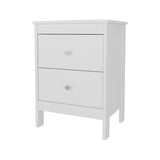 FM FURNITURE Nogales NightStand with 2 Drawers, Withe B128P301379