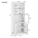 ZUN White Tall Storage Cabinet with Shelves and Doors for Bathroom, Kitchen and Living Room, MDF Board WF295070AAK