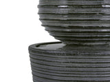 31.5"H Tall Striped Concrete Column Fountain-LED Light,Shadow Ambiance Maker for Modern Outdoor N765P324550G