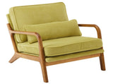 Low Arm Accent Chair - Olive Green Corduroy Upholstered Indoor Lounge Chair, Compact Single Seater 54584414
