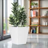 22" H Tall Metal Tapered Planter Large Outdoor & Indoor Garden Plant Pot with Drainage Hole and W3077P276882