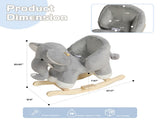 Kids Ride-On Rocking Horse Toy with Lullaby Song,Elephant Rocking Toy with Hand Puppets and Safety 54092172