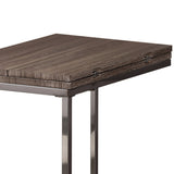 Weathered Grey and Black Snack Table with Expandable Top B062P145458