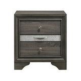 Grey 3-drawer Nightstand B062P181322
