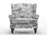 Modern Accent with Retro Wood Legs, Comfy Upholstered Armchair, Floral Design Single Sofa 75700450