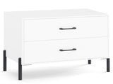 White 2-Drawer Nightstand with Anti-Tipping Kit & Metal Legs, Modern Minimalist Storage Nightstand 83414498