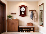 Classic Vintage Grandfather Clock, 18" Wood & MDF Pendulum Wall Clock with Quiet Quartz Movement 64206064