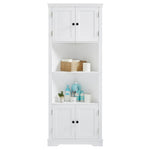 ZUN Tall Bathroom Storage Cabinet, Corner Cabinet with Doors and Adjustable Shelf, MDF Board, White WF318524AAK