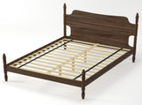 Queen Size Platform Bed Frame, Spindle Bed with Curved Tall Headboard, No Box Spring Needed, Retro 68709127