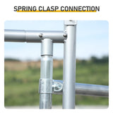 6.5x9.8x6.5ft Large Metal Chicken Coop with Run, Walk-in Poultry Cage with Waterproof Cover & Arc 06011694