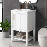 ZUN 20" Bathroom Vanity with Sink, Bathroom Cabinet with Soft Closing Door, Storage Rack and Open Shelf, WF308492AAK