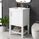 ZUN 20" Bathroom Vanity with Sink, Bathroom Cabinet with Soft Closing Door, Storage Rack and Open Shelf, 13067302