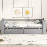 Twin Size Daybed with Shelves and Drawers, Gray WF324220AAE