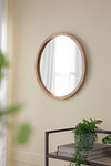 ZUN 20" x 20" Circle Wall Mirror with Wooden Frame, Wall Mirror for Living Room, Dining Room, Foyer, W2078124340