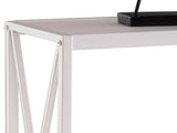 Triamine Board Cross Iron Frame Porch Table Sofa Side Table Reddish Oak Wood 99848772