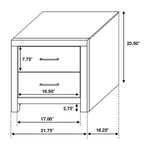 ZUN 2 Drawers MDF Nightstand in Barrel Oak Finish B016P255592