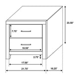 ZUN 2 Drawers MDF Nightstand in Barrel Oak Finish B016P255592