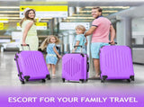 3-in-1 trolley case with 2 corners and diamond stripes - lavender 11690513