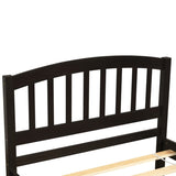 Twin size Platform Bed Wood Bed Frame with Trundle, Espresso WF194302AAP