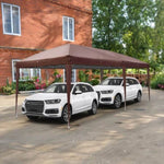 ZUN 3 x 6m Two Windows Practical Waterproof Folding Tent Dark Coffee Folding Tent 67766391