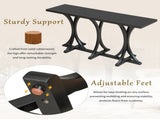 U-Style 59.8'' Wooden Console Table with Oak Veneer Top,Farmhouse Entryway Table with Rubber Wood N711P295300B