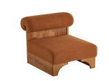 Modern Boucle Lounge Chair with Solid Wood Frame and Rolled Backrest, Soft and Durable Boucle N767P256409D