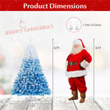 6ft Flocked Christmas Tree - 820 Branch Tips, Fireproof PVC, 3-Section Assembly, Metal 86998405