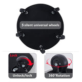 Storage Ottoman Foot Rest Round Footstool Teddy Velvet Footrest Multifunctional Rolling Stool Coffee 75414386