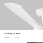 ZUN 56 In.Intergrated LED Ceiling Fan with White ABS Blade W1367P182865