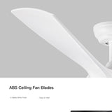 ZUN 56 In.Intergrated LED Ceiling Fan with White ABS Blade W136756003