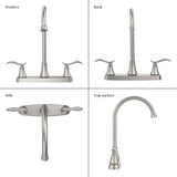 Single Handle High Arc Brushed Nickel Pull Out Kitchen Faucet,Single Level Stainless Steel Kitchen T3177P277520