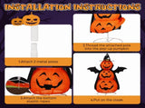 5 ft Lighted 3-Tier Pop-Up Pumpkin Halloween Decoration with Witch Hat, Cape, Bat Wings and 130 Warm 74132199